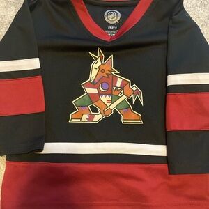 Kids Black and Red Hockey Jersey